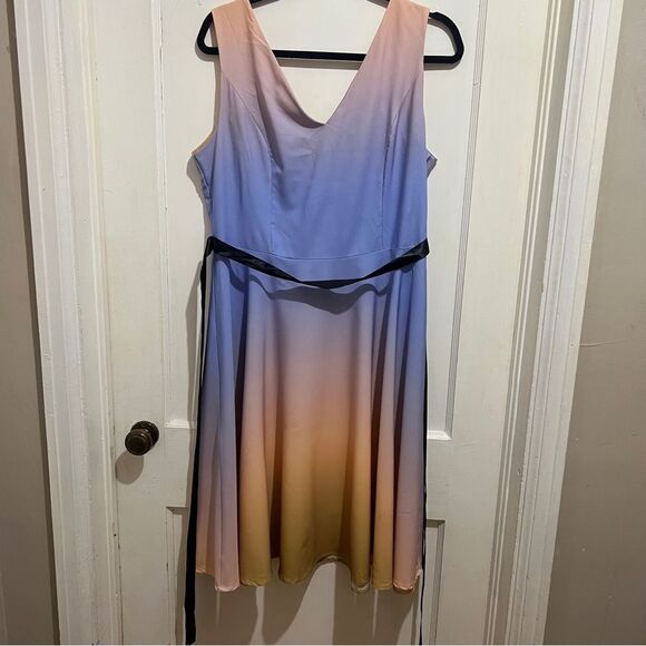 Sucrefas Purple Ombre V-Neck Sheath Dress Women's XL - Picture 8 of 12